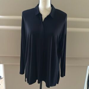 Eileen Fisher Button Down Jersey Top. Black. XS. Excellent Condition.